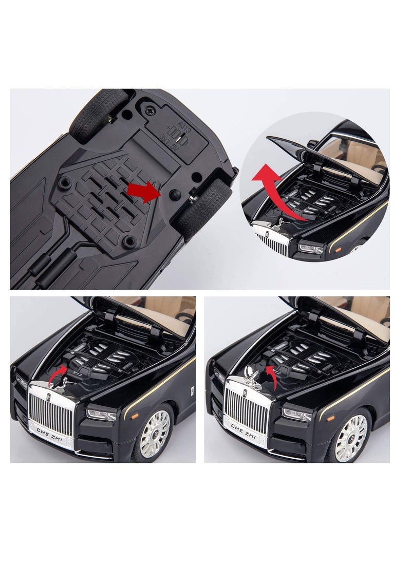 1/24 Rolls-Royce Phantom Model Car,Zinc Alloy Pull Back Toy car with Sound and Light for Kids Boy Girl Gift - Image 2
